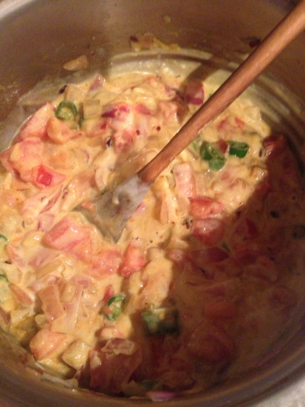 Mix together over low heat.