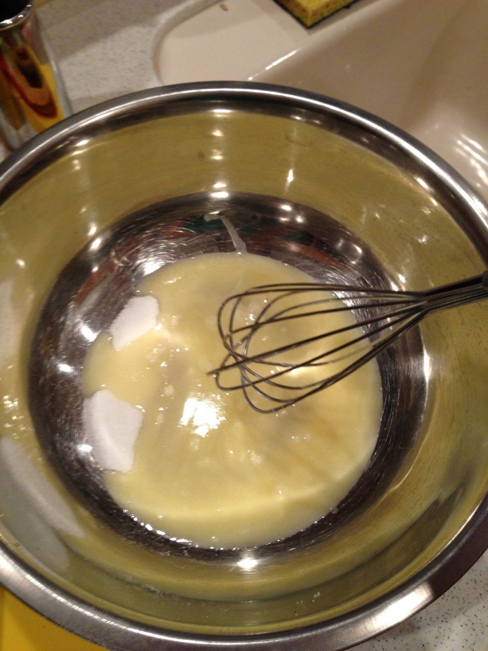 Mix together sugar, butter and water
