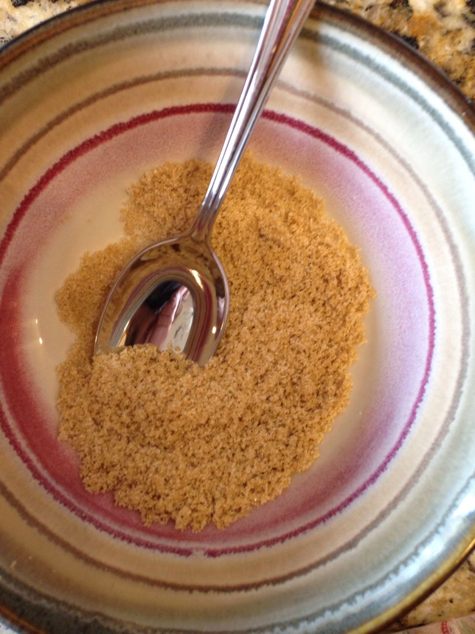 Mix together the brown and white sugar