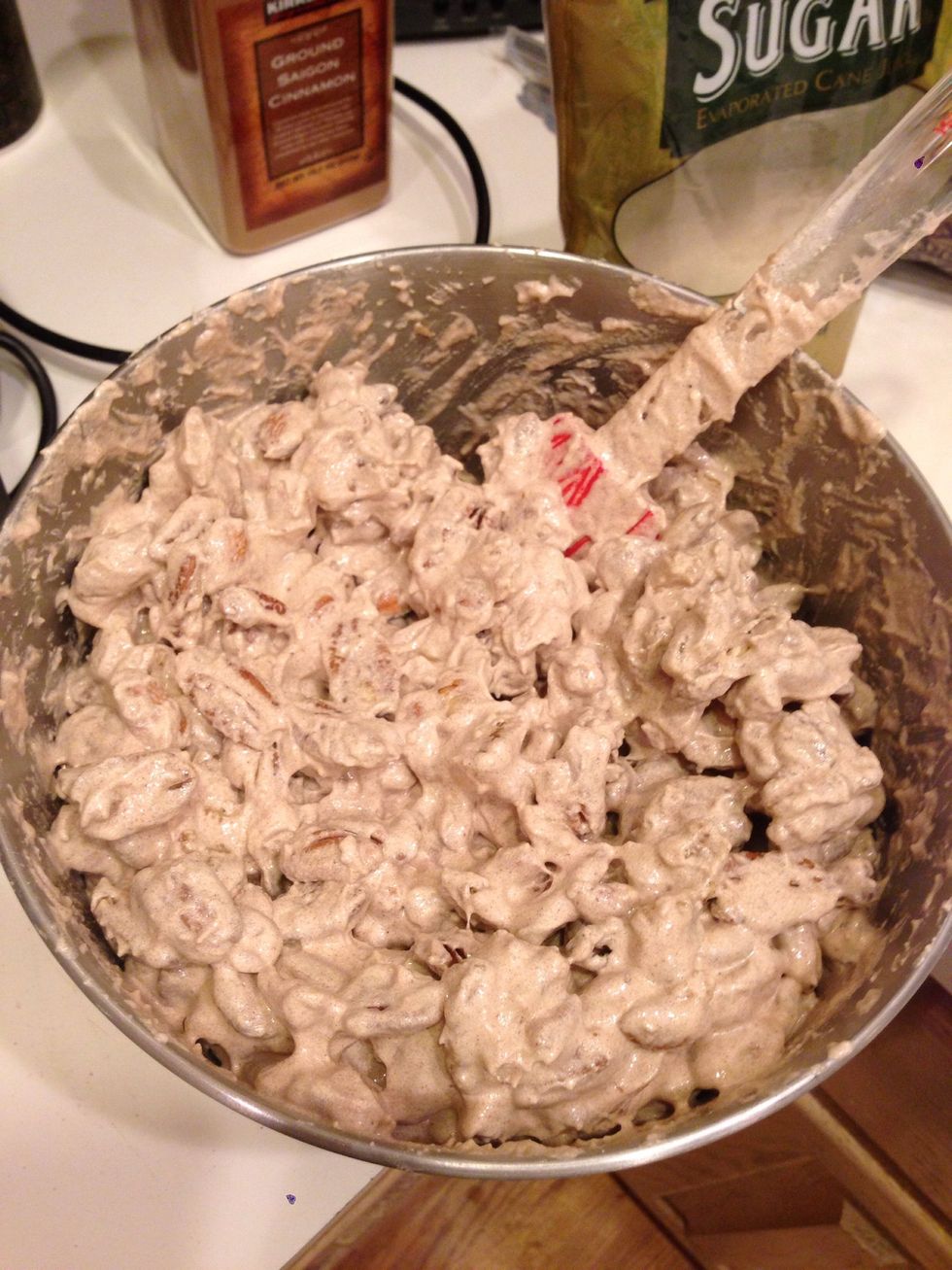 Mix together until all the nuts are well coated.