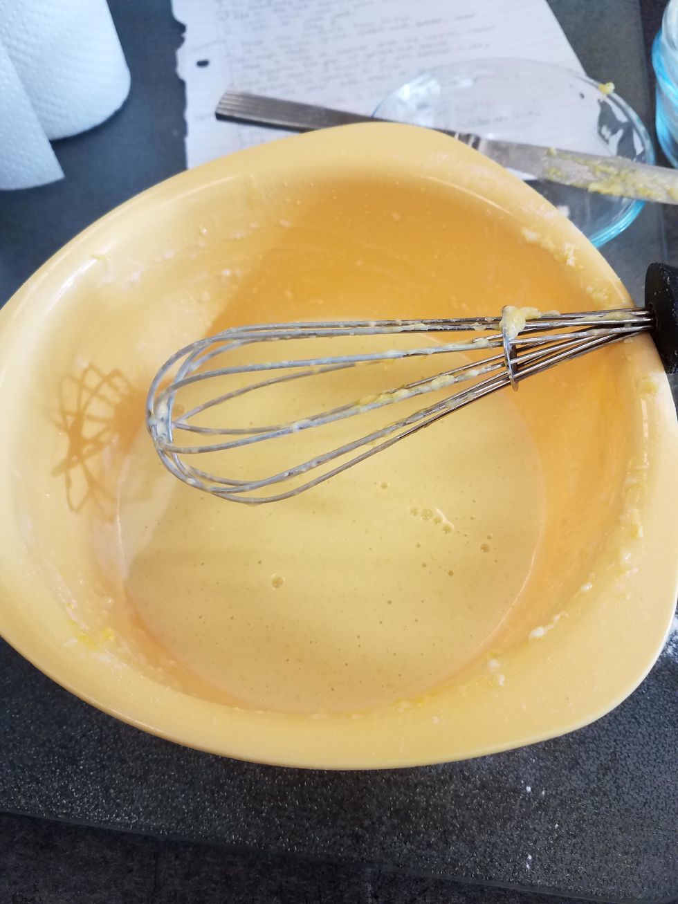 Mix together until there are no clumps. Add butter and Salt.