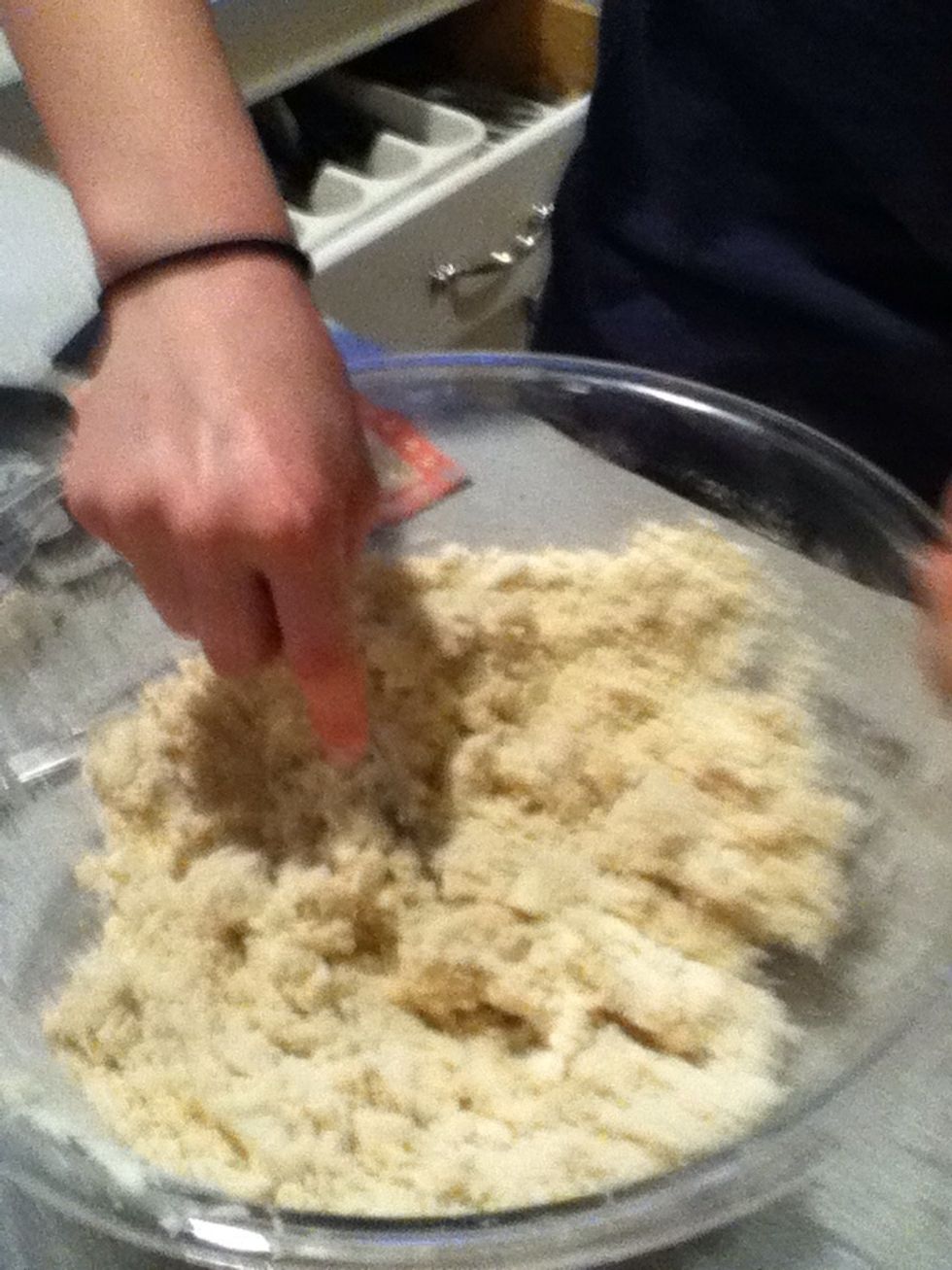 Mix together with the fork.