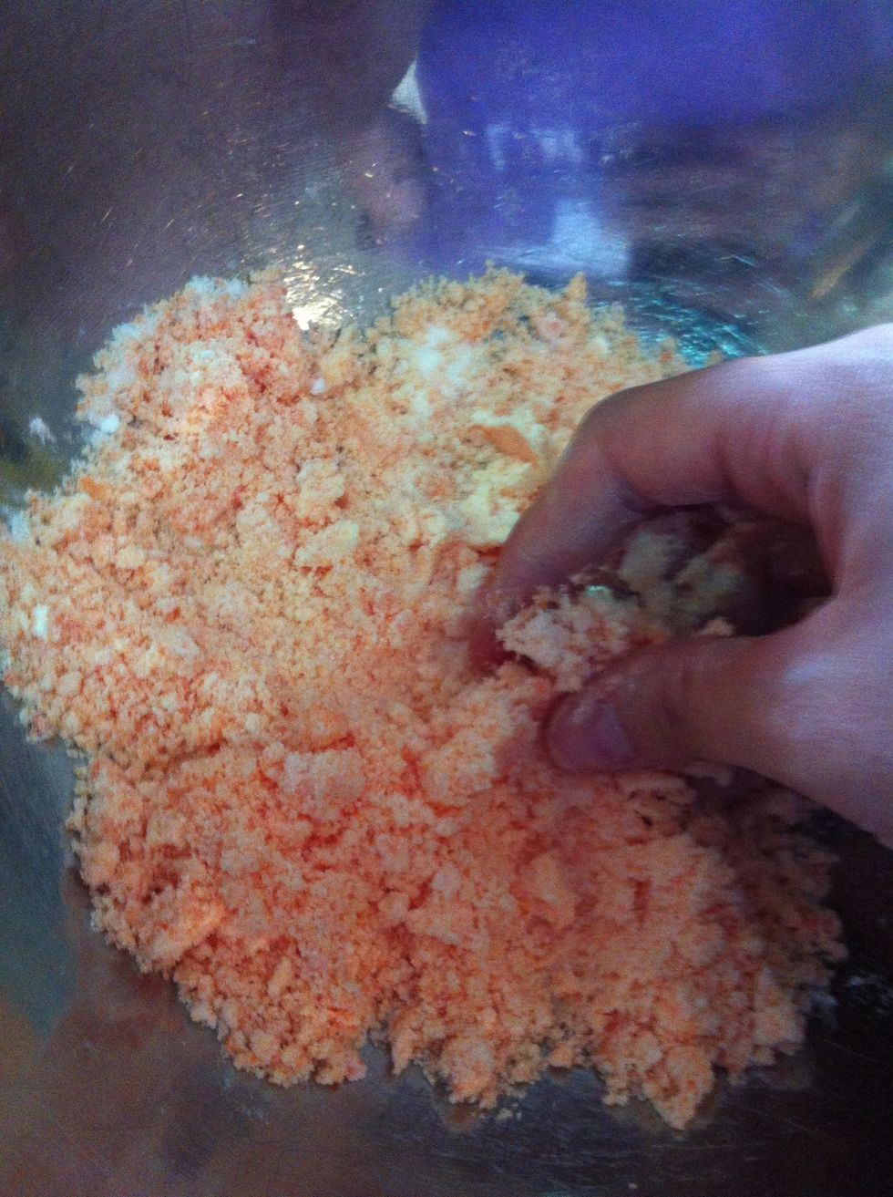 Mix together with your fingers.