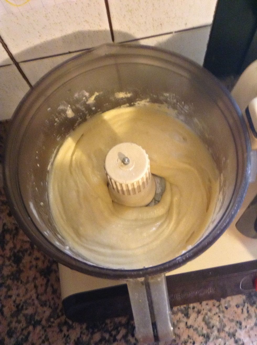 Mix together your flour, sugar, yoghurt, egg, lemon zest, baking powder, pinch of salt and oil. Add a splash of milk if necessary.