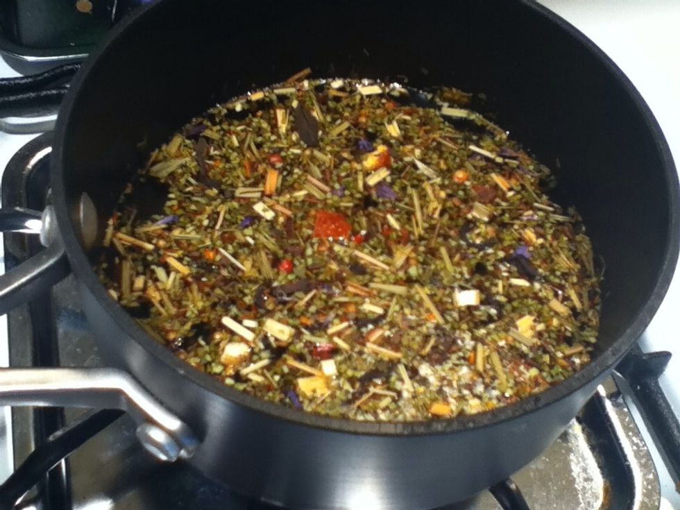 Mix two tablespoons chai with 1 cup of water.