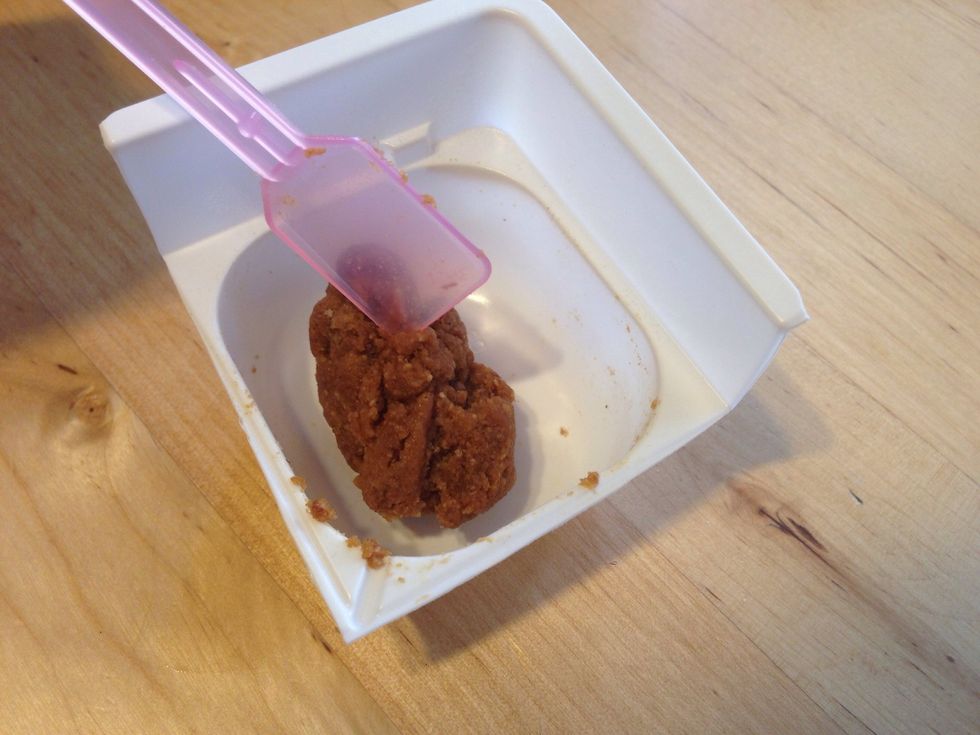 Mix until all powder is incorporated into a dough like texture