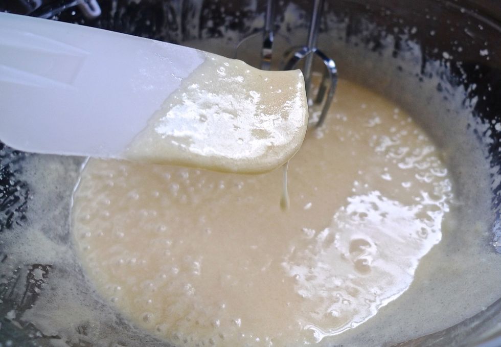 Mix until batter is in a runny consistency.