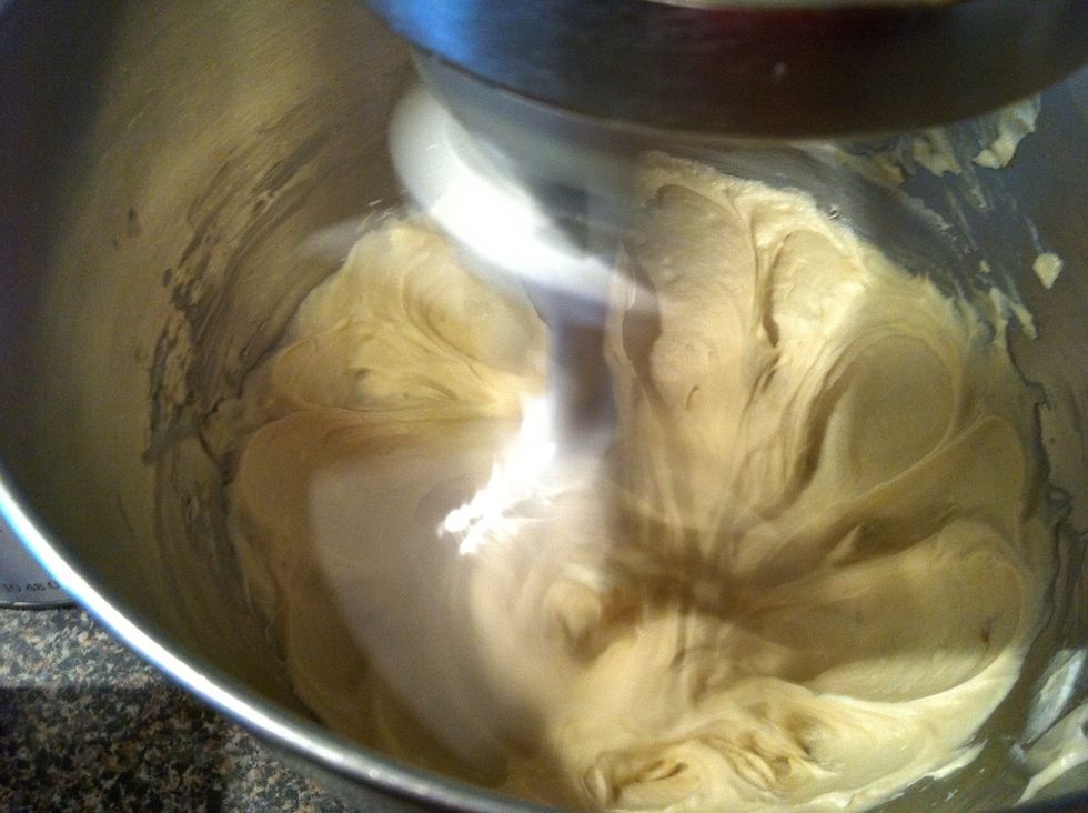 Mix until everything is combined. Slowly add Jiffy mixture to the cream cheese mixture until well mixed. Add eggs one at a time.