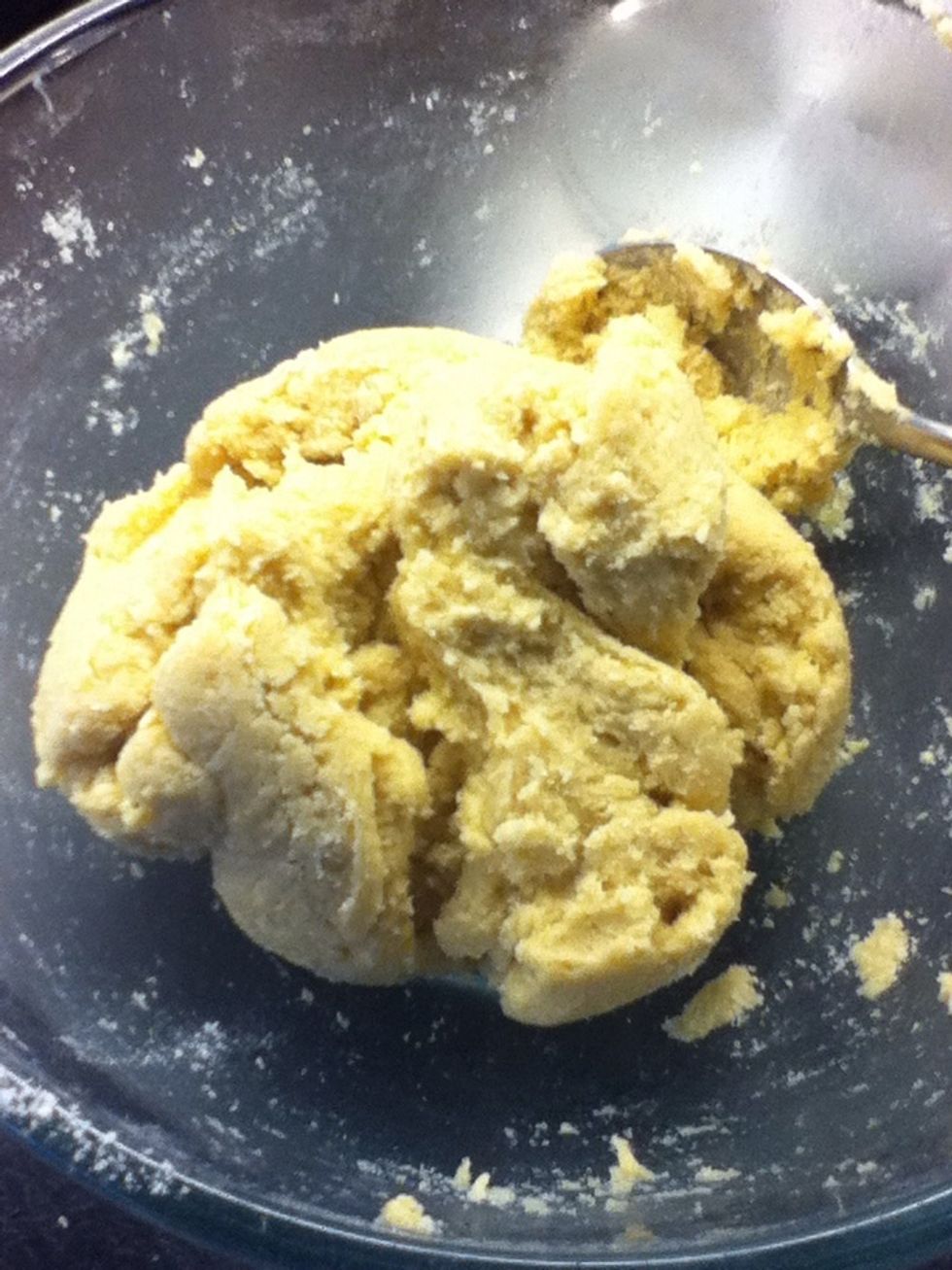 Mix until it's doughy.