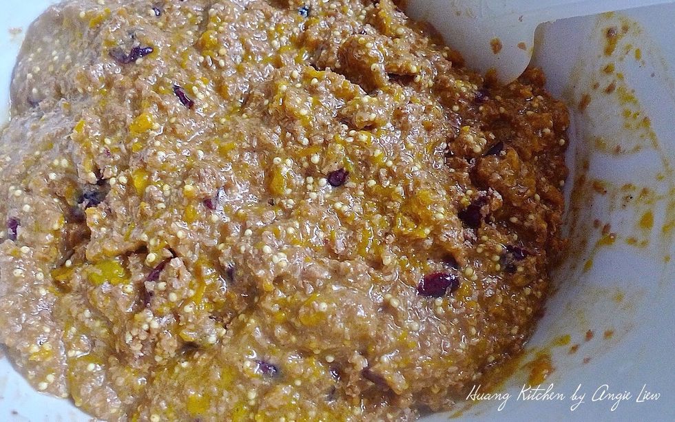 Mix until JUST combined. Do not over mix. Otherwise the muffins will come out tough.