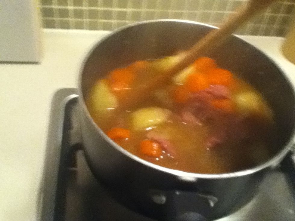 Mix until the roux melts