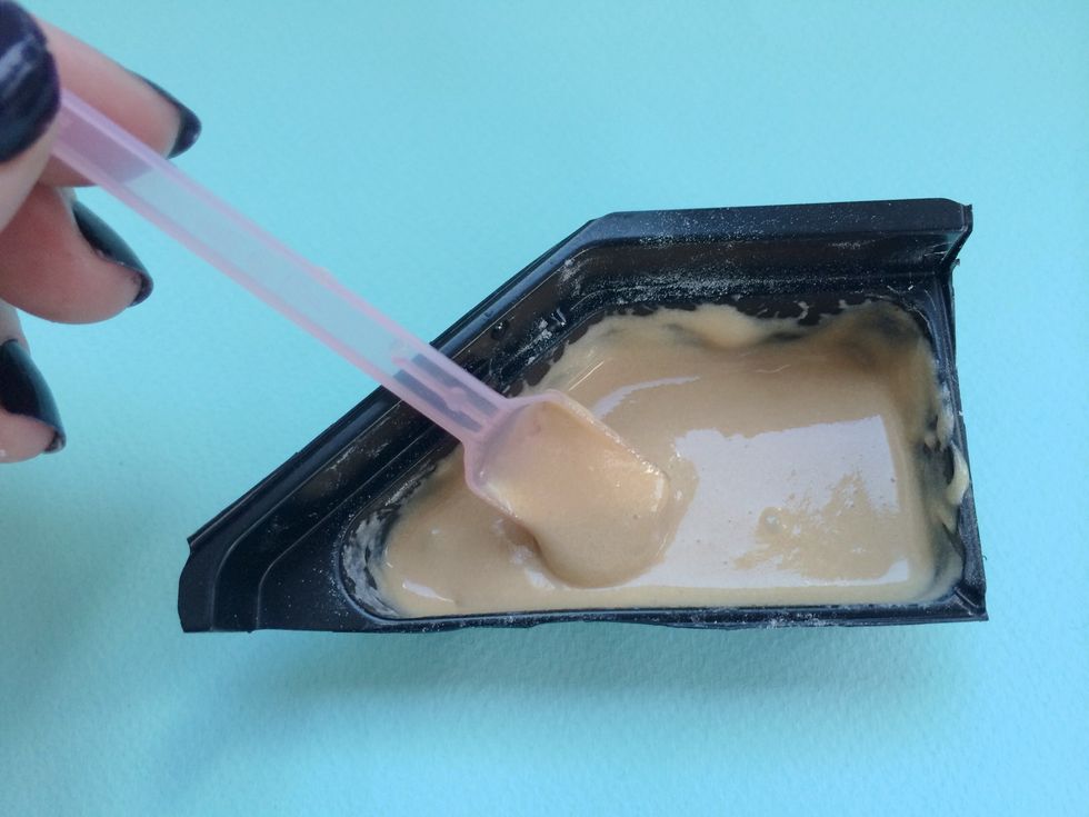 Mix until thick runny consistency and all powder is incorporated