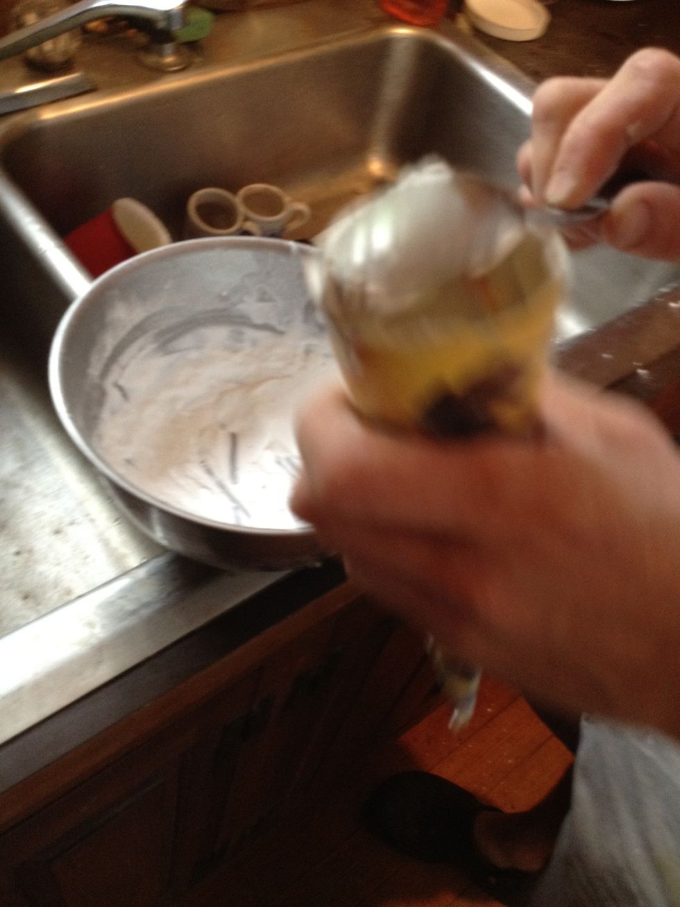 Mix up some plaster and fill cardboard cone