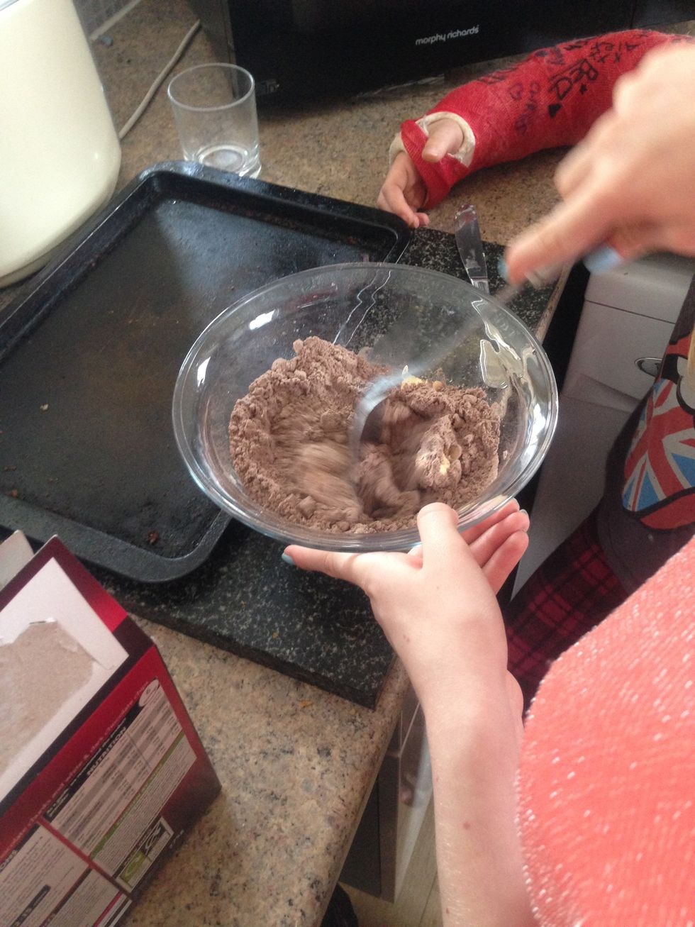 Mix up the ingredients with a wooden spoon or other large spoon