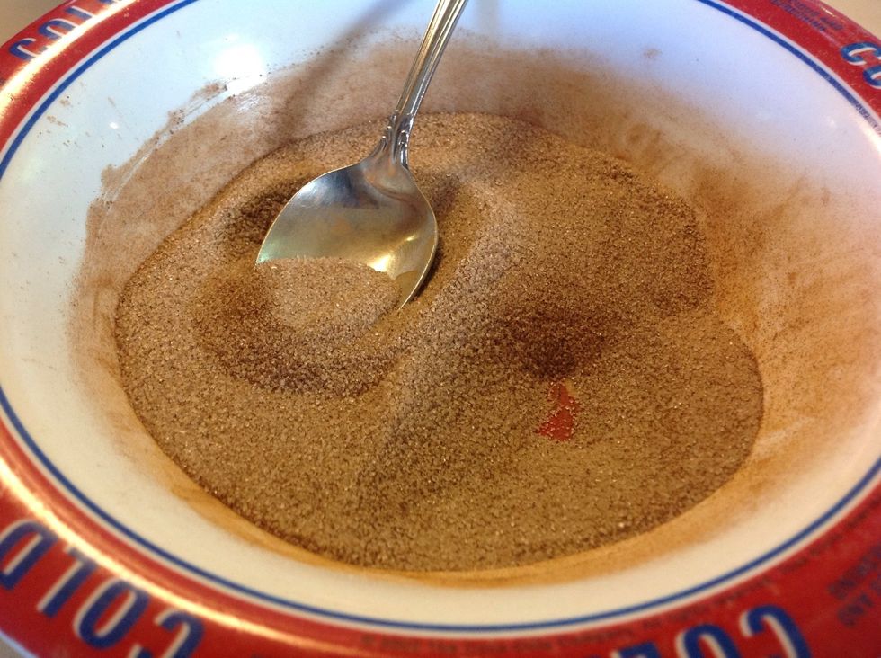 Mix up your cinnamon sugar (1/4 cup sugar & 3 tsp cinnamon)