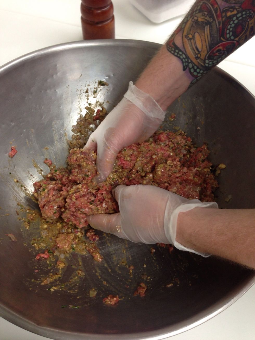 Mix well and form a loaf.