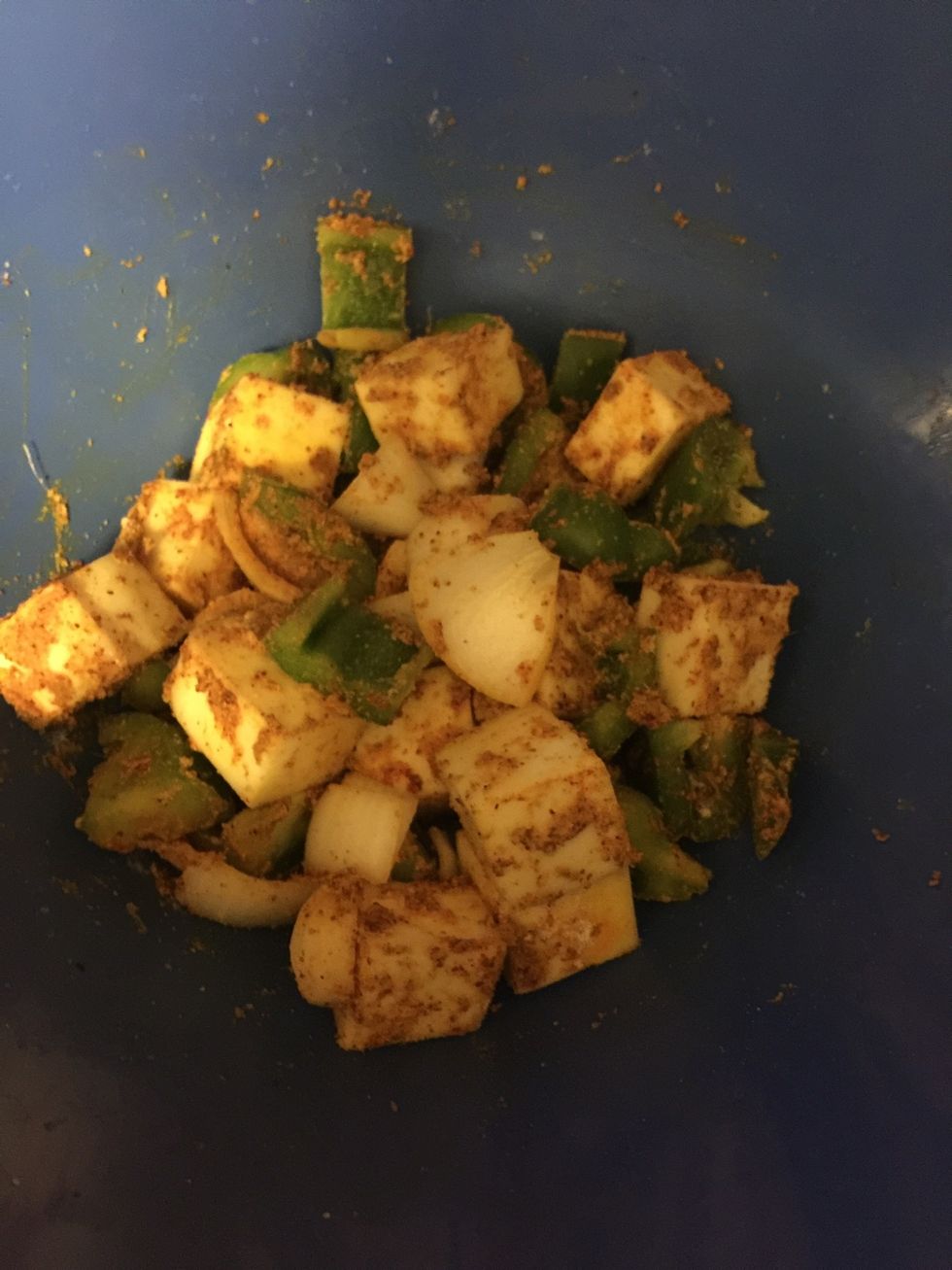 Mix well and let it marinate for at least 10-15 mins.