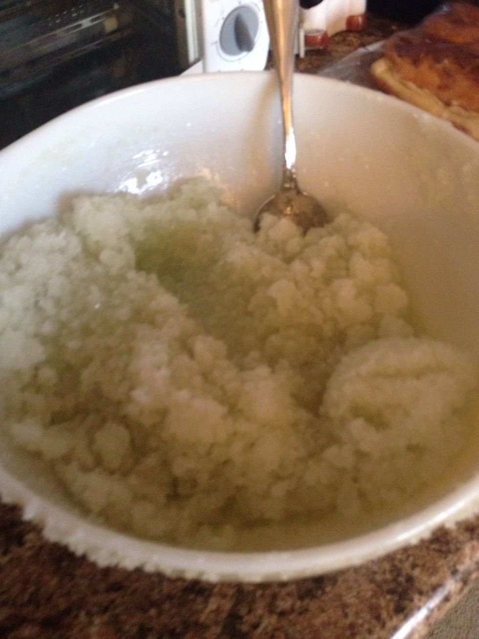 Mix well: I used my hands. You can add more salt and oil at the 2:1 ratio depending on how much you want to make.