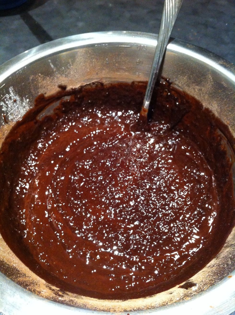 Mix well - looks like a weird mixture so don't worry