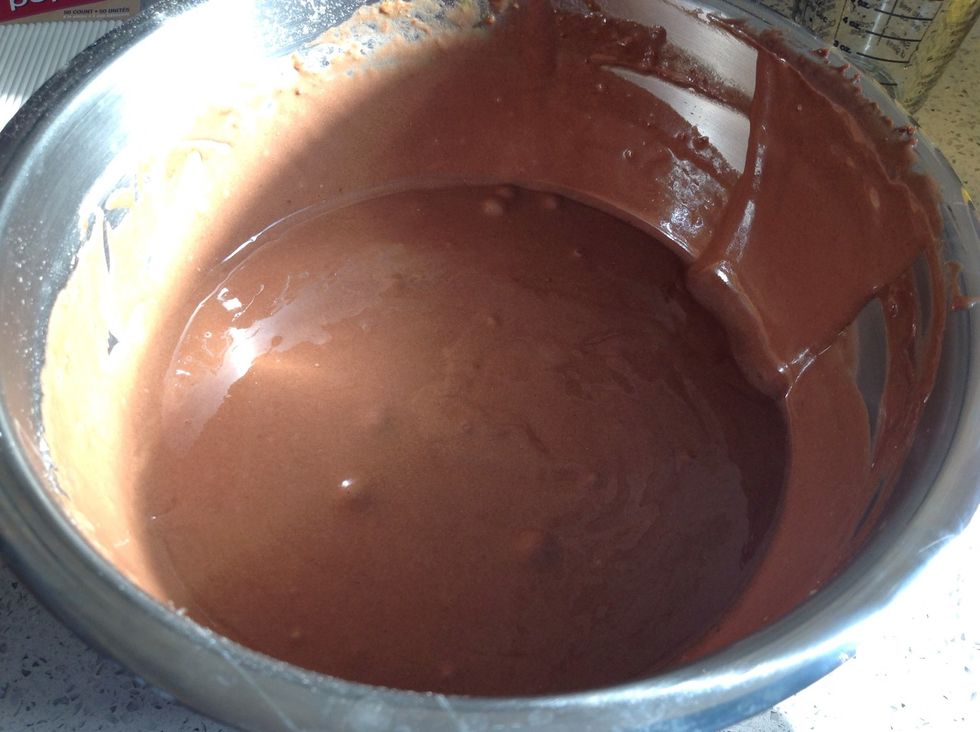 Mix well. Should not have a lot of lumps. Should look like this when done.