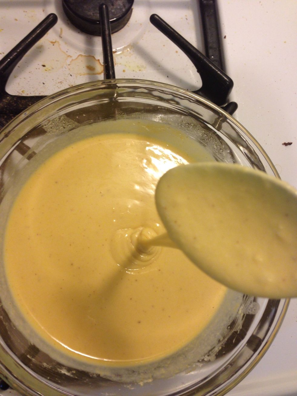 Mix well the batter to make sure there are no lumps and then add water....