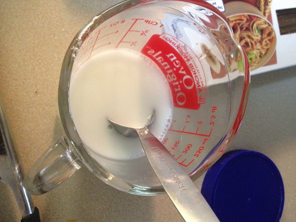 Mix well until the cornstarch is completely dissolved.