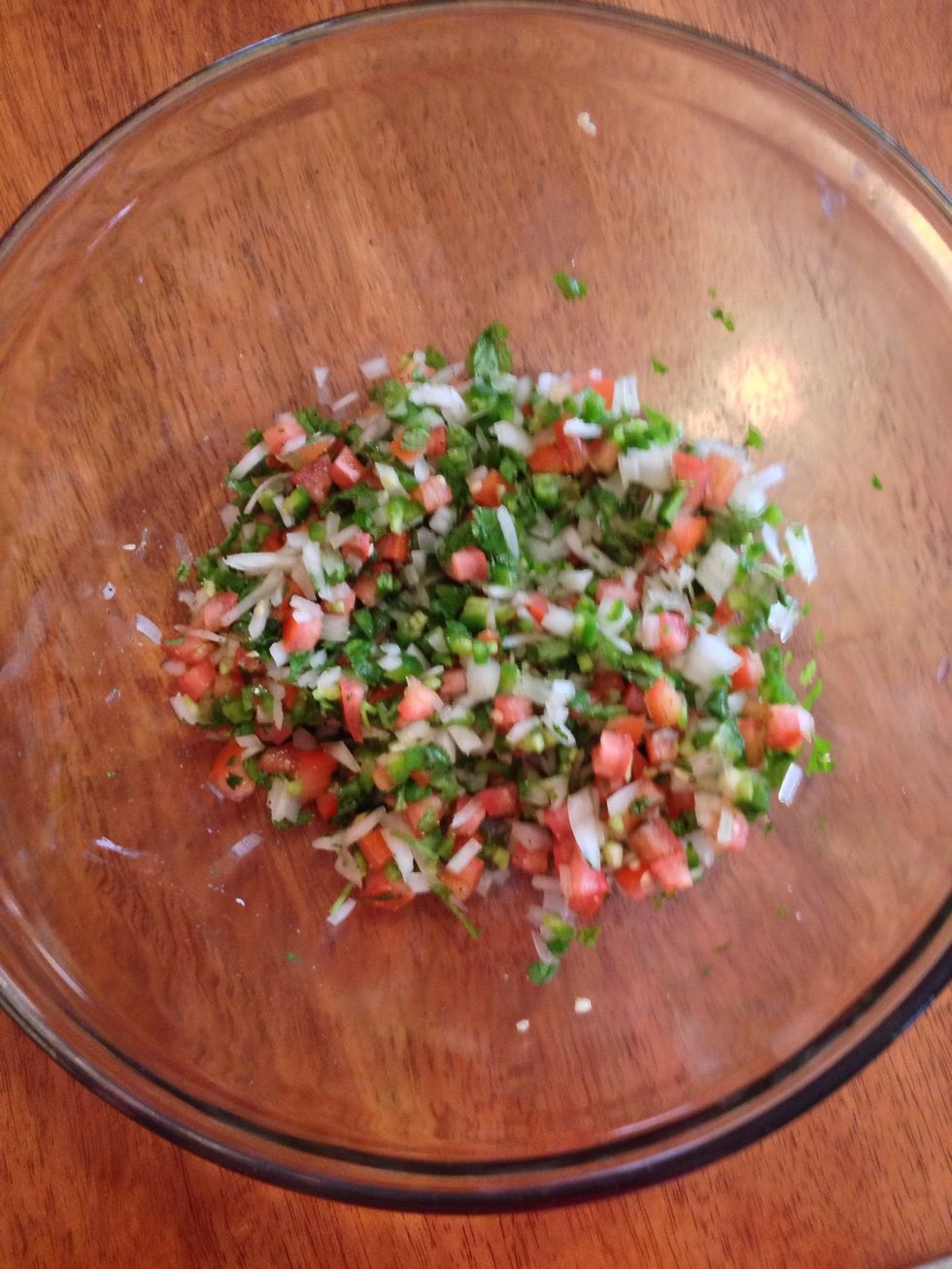 Mix well. You can add salt and pepper to taste in this step.