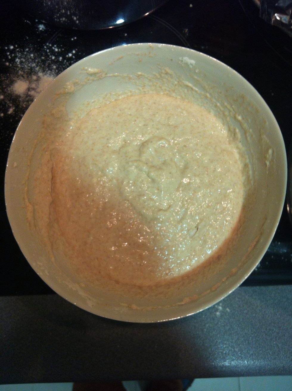 Mix with a fork, watch for hidden unmixed flour lumps