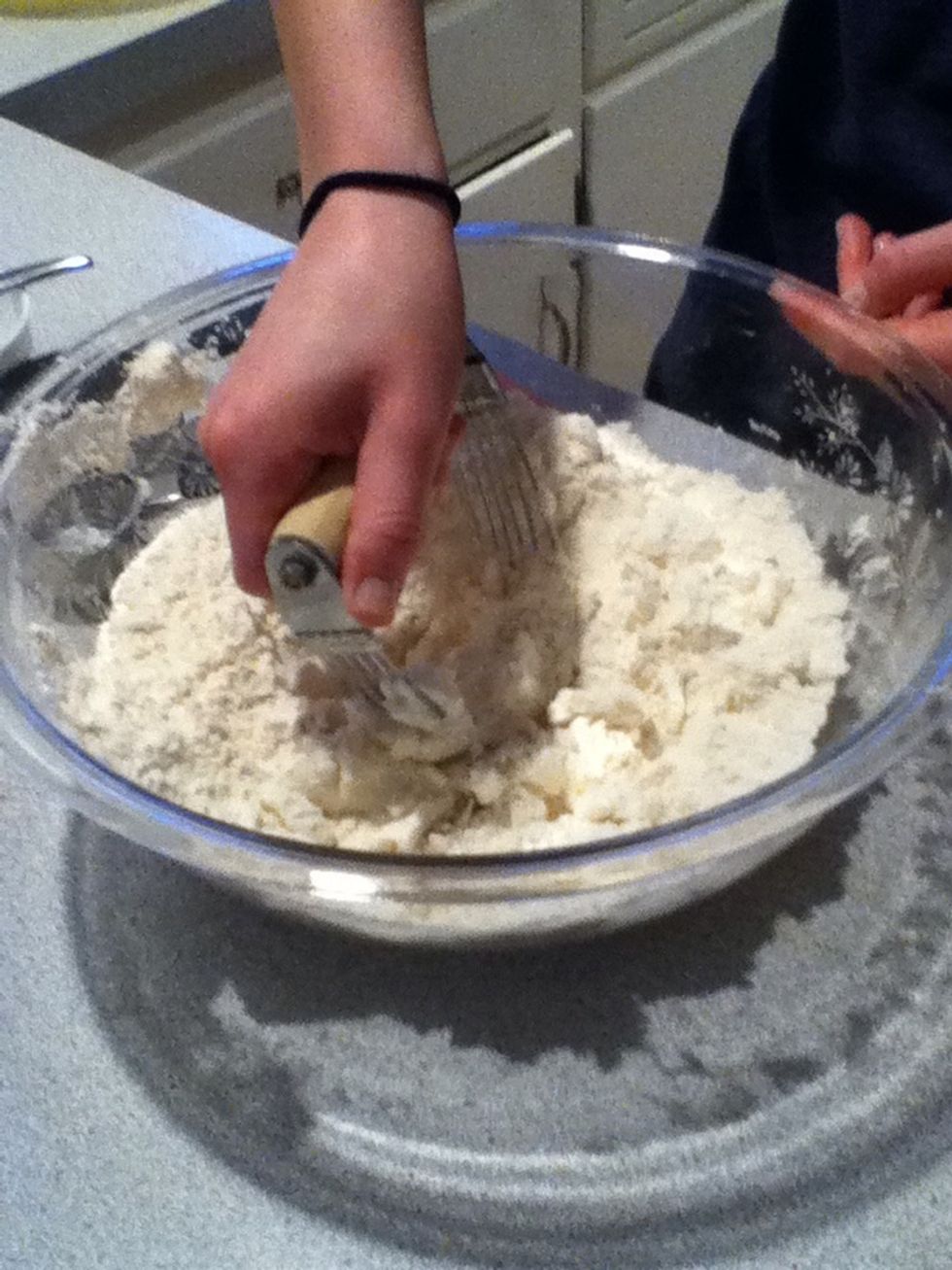 Mix with a pastry blender.