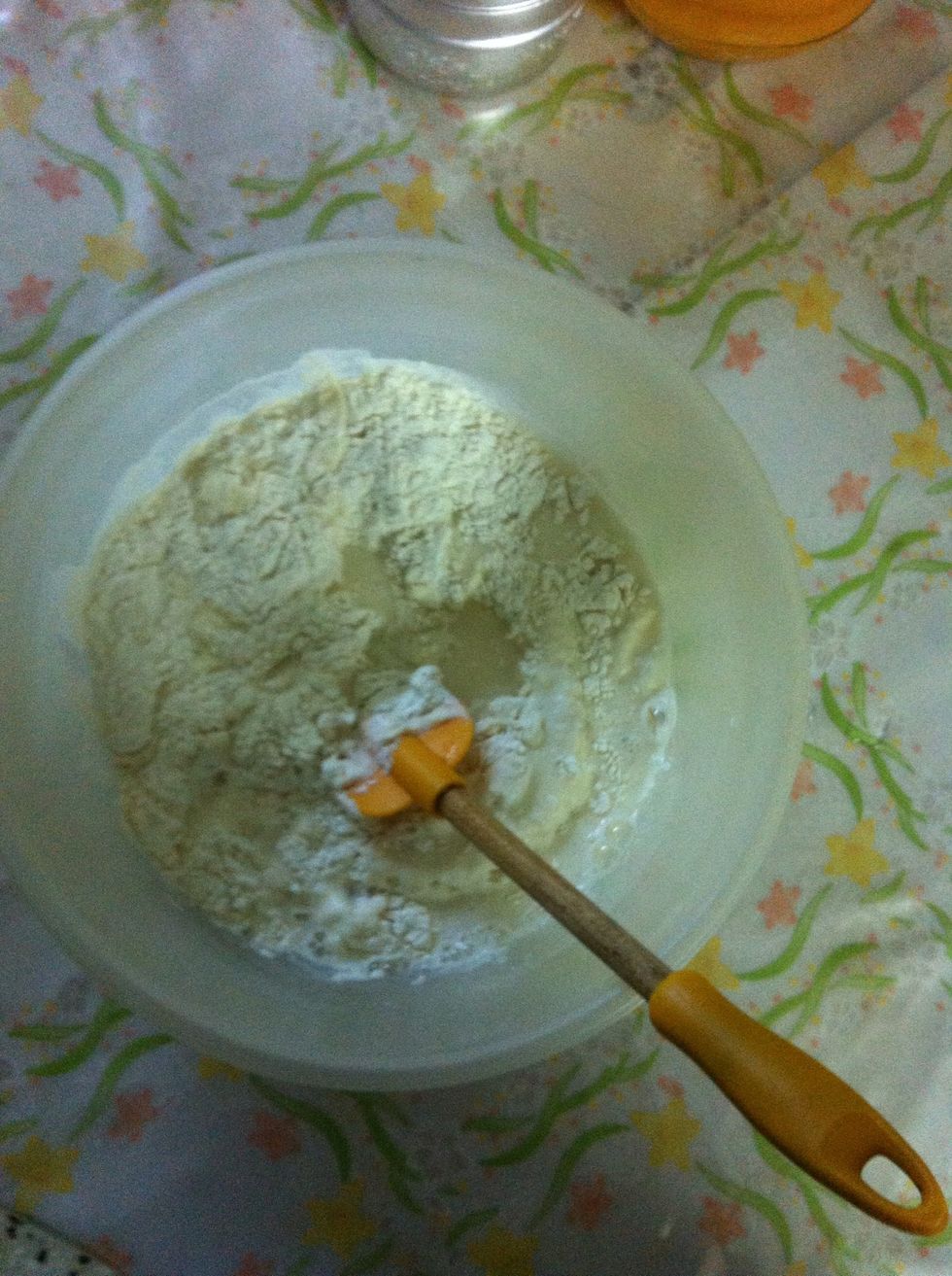 Mix with a spatula untill it comes together