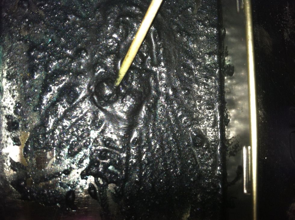 Mix with a toothpick or end of a brush. Should look like this.