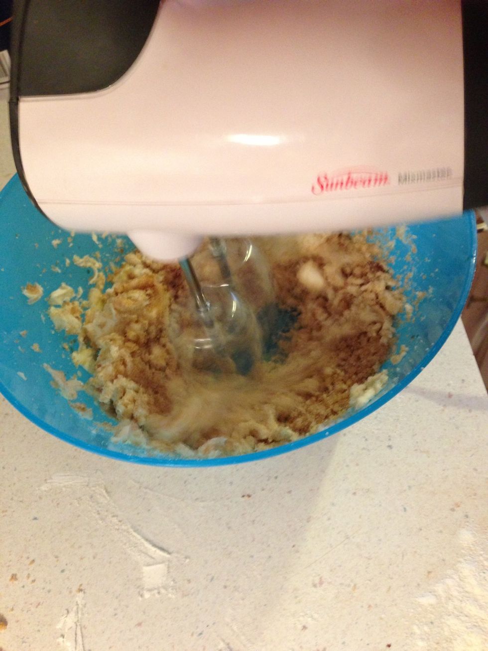 Mix with hand mixer until creamy