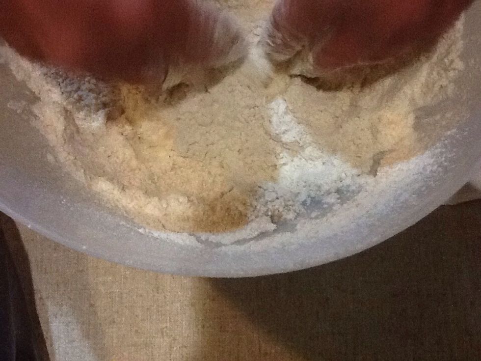 Mix with hands