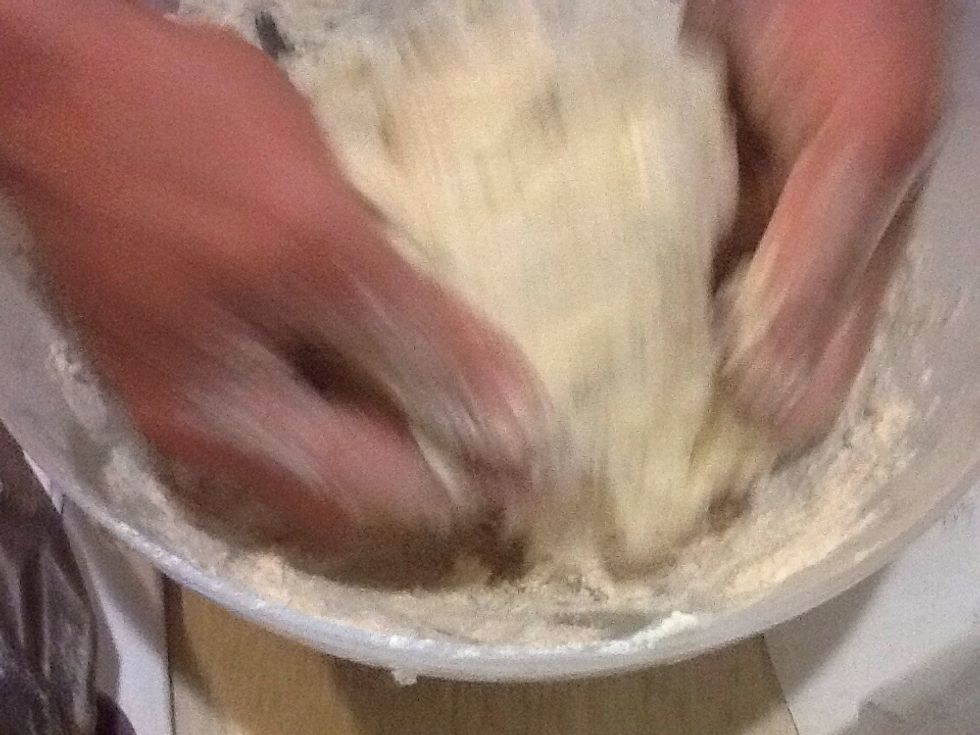 Mix with hands