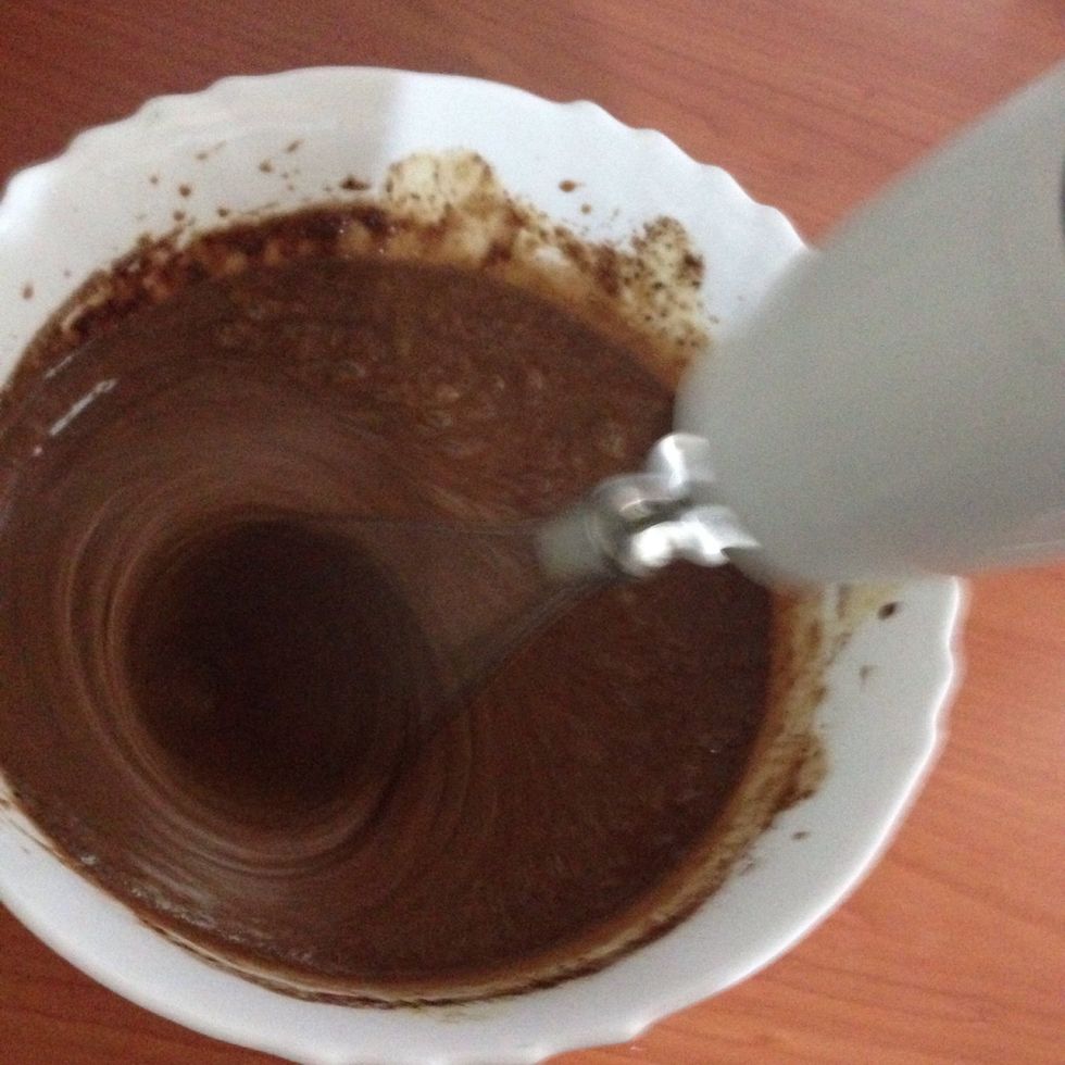 Mix with mixer (Mezclar con la batidora)