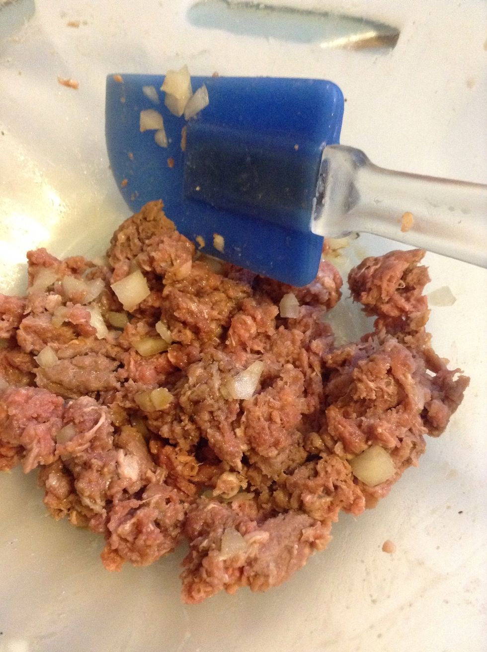 Mix with the ground beef.