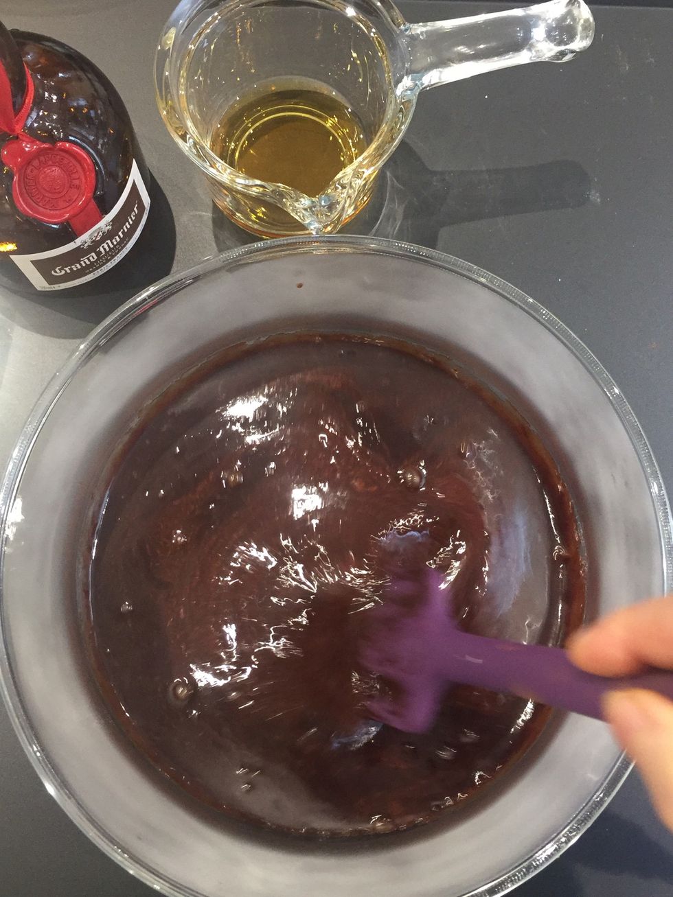 Mix with the spatula or with whatever..