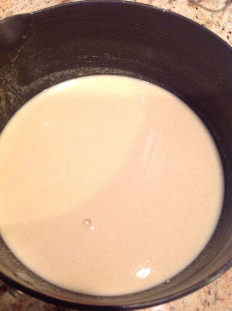 Mix with water, till it reaches a 'flowing' consistency. Don't make it too watery. Make sure no lumps remain in the mix.