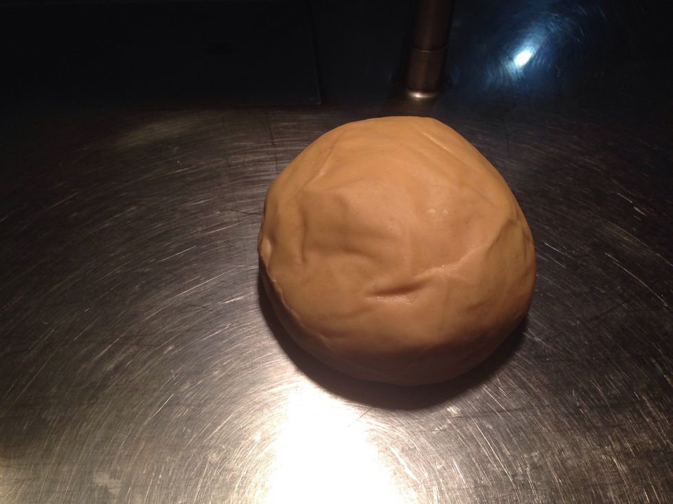 Mix with your hands until you form a ball. knead it by pushing down and away from you and turning it repeatedly until the dough feels smooth and satiny, 7 to 10 minutes. Let rest for at least 30 mins.