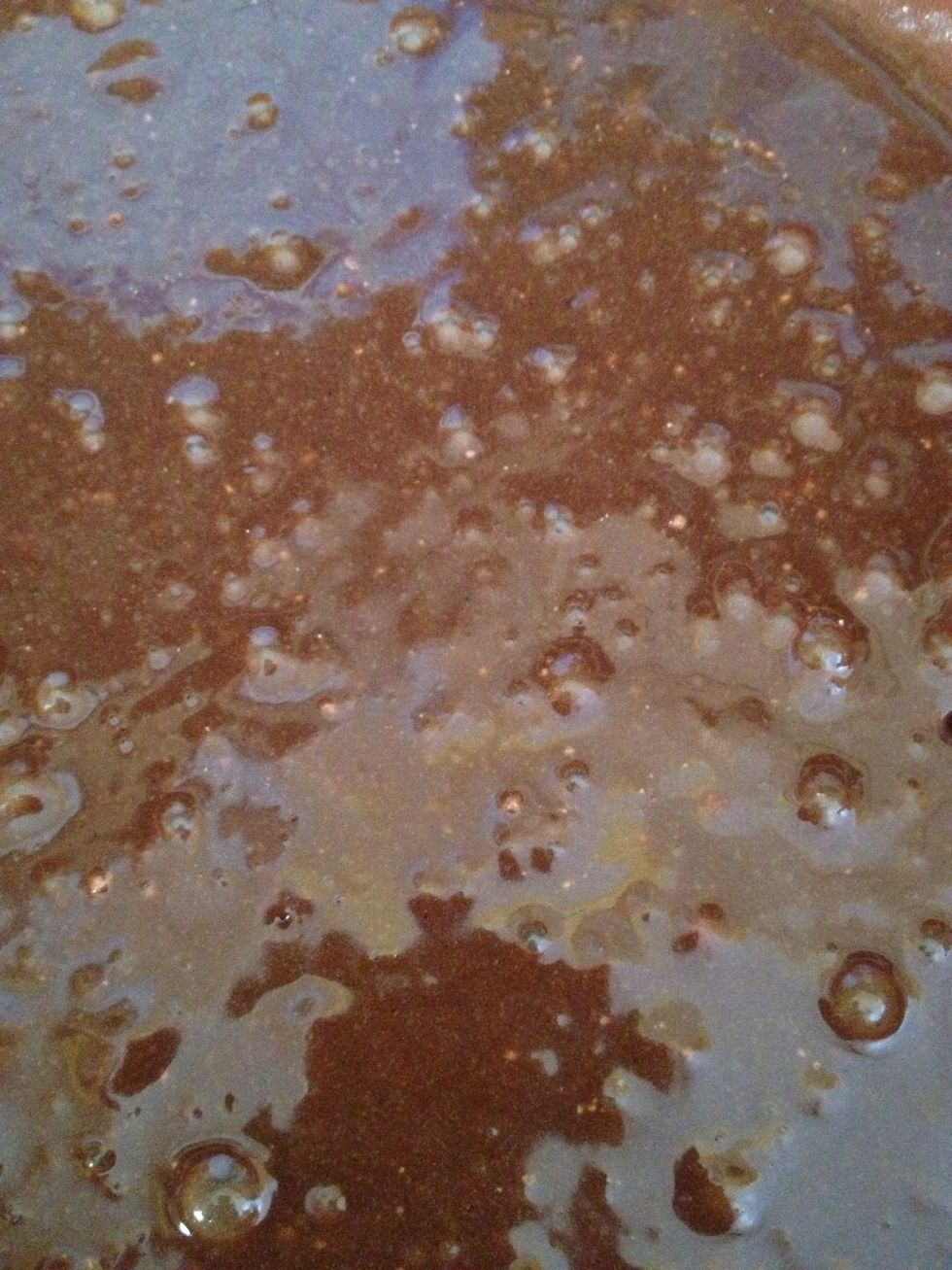 Mix your brownie mix according to the box direction and add half cup crushed pecans