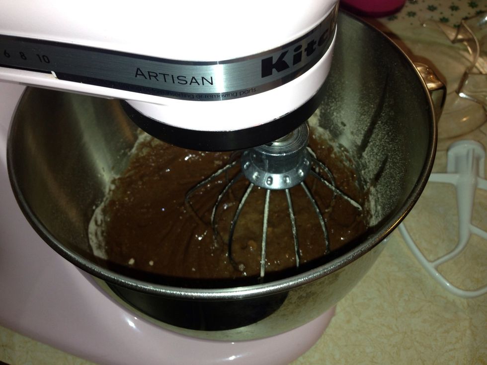 Mix your brownie mix. \ud83d\udeab\ud83d\udeabNote: Consuming raw or undercooked food can cause serious health problems \ud83d\udeab\ud83d\udeab