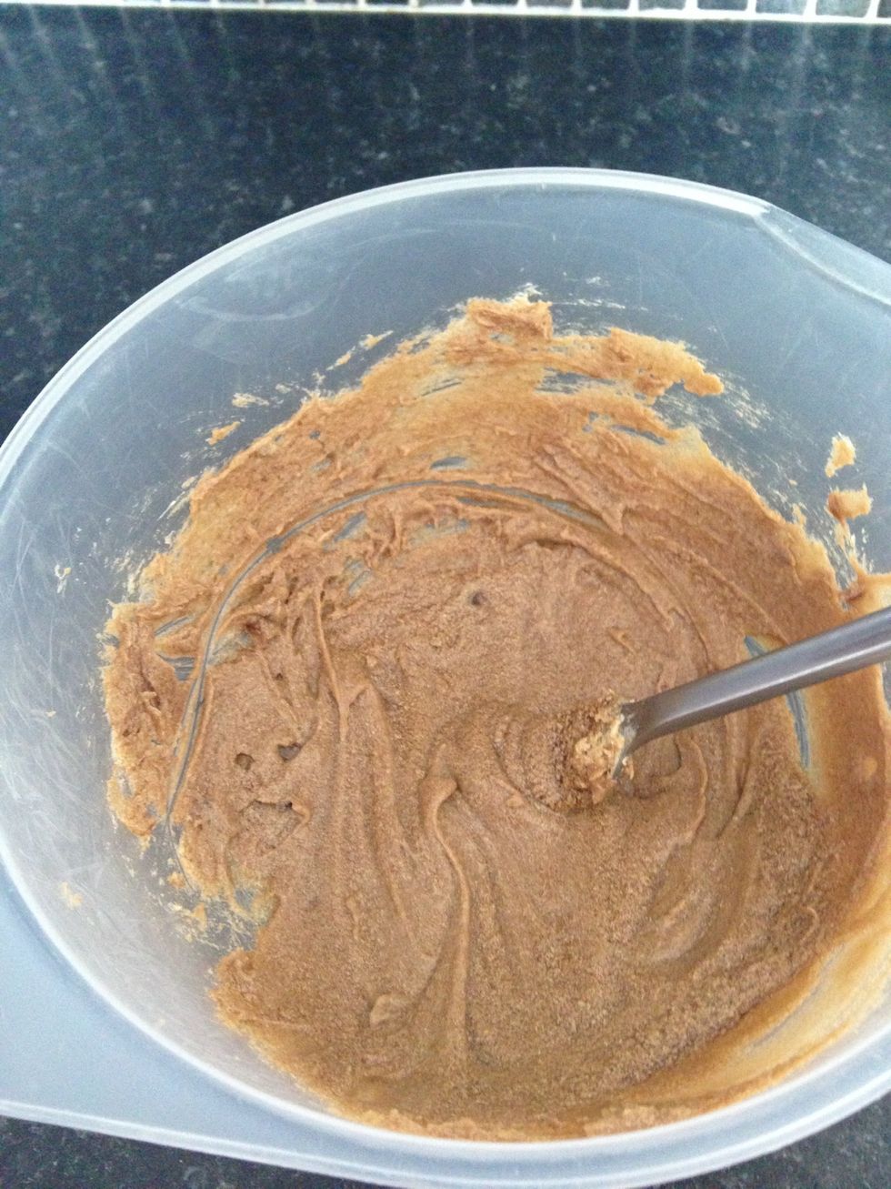 Mix your butter and brown sugar to make a smooth creamy mixture