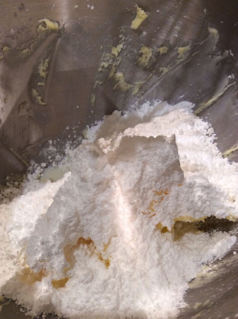 Mix your butter and icing sugar adding in a little bit each time on a medium speed with the whisk attachment (5 minutes)