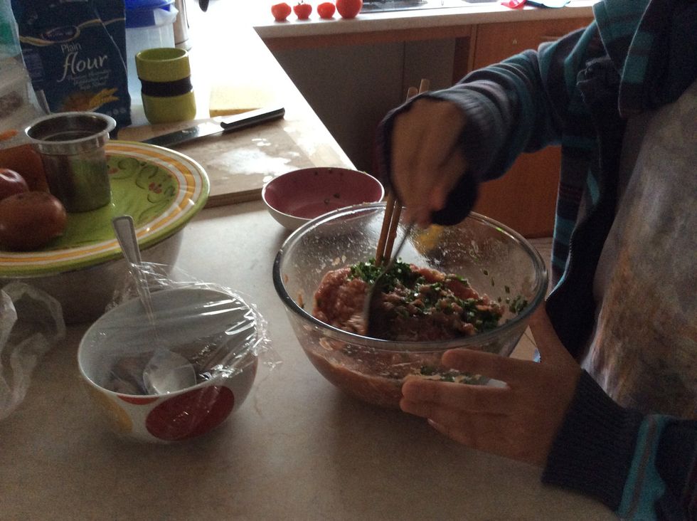 Mix your chives with your meat