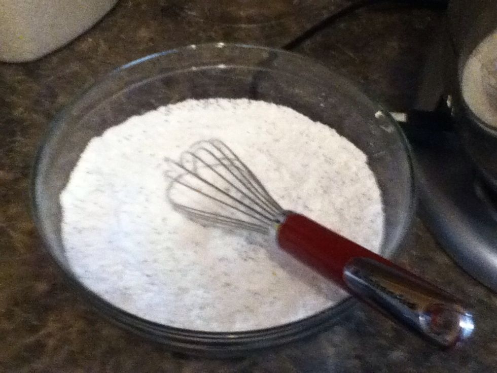 Mix your dry ingredients (remember sugar is a wet ingredient when baking).