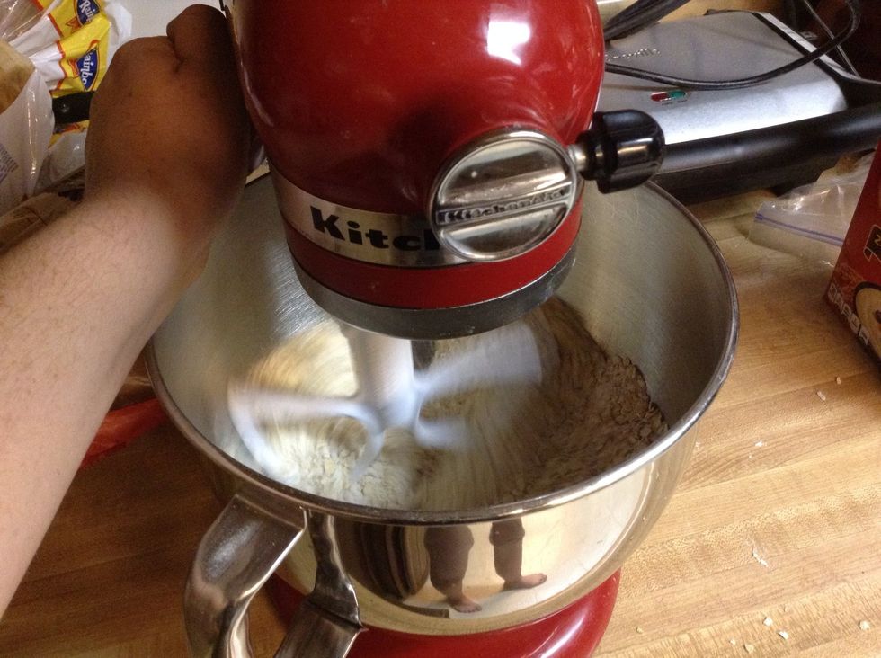 Mix your dry ingredients together.