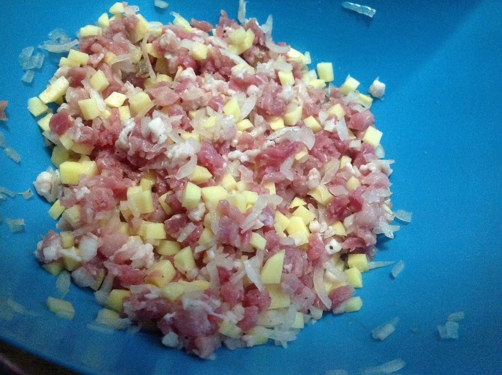 Mixed all ingredients well, add black pepper and salt by your taste (can add some cumin but my kids don't like it)