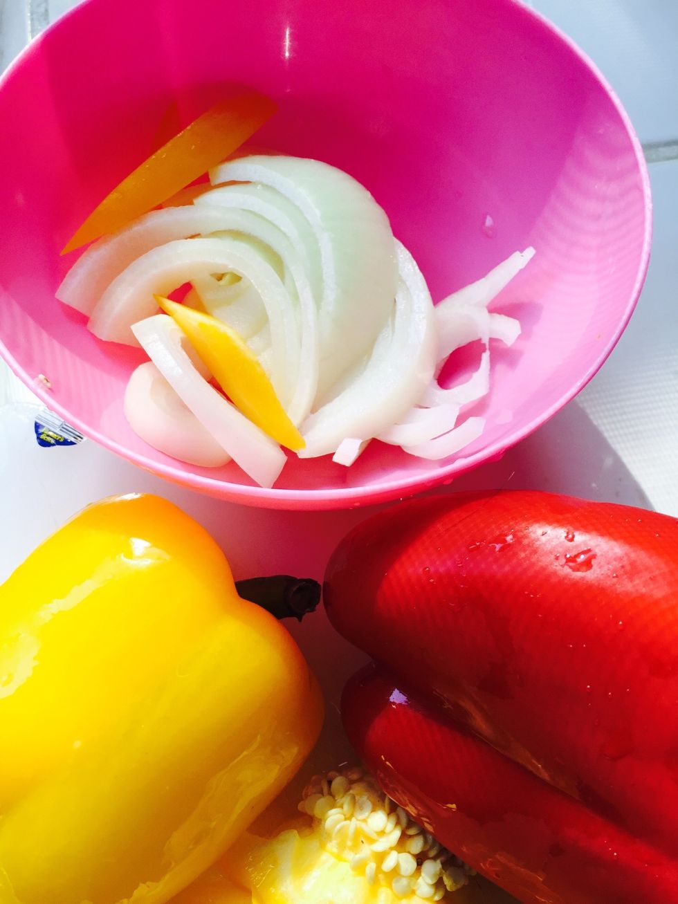 Mixed all the veggies in one bowl