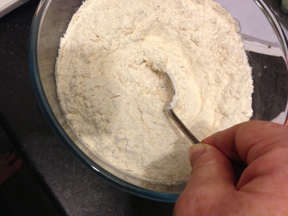 Mixed ingredients together until a soft dough is formed