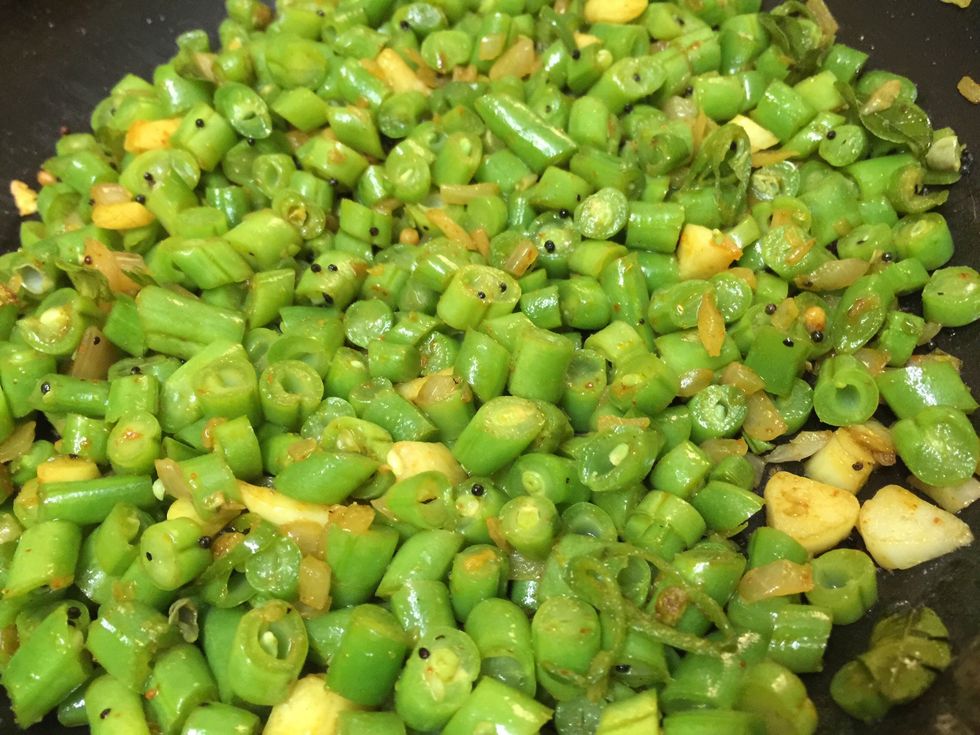 Mixed well and the masala is cooked well but means need to cook more